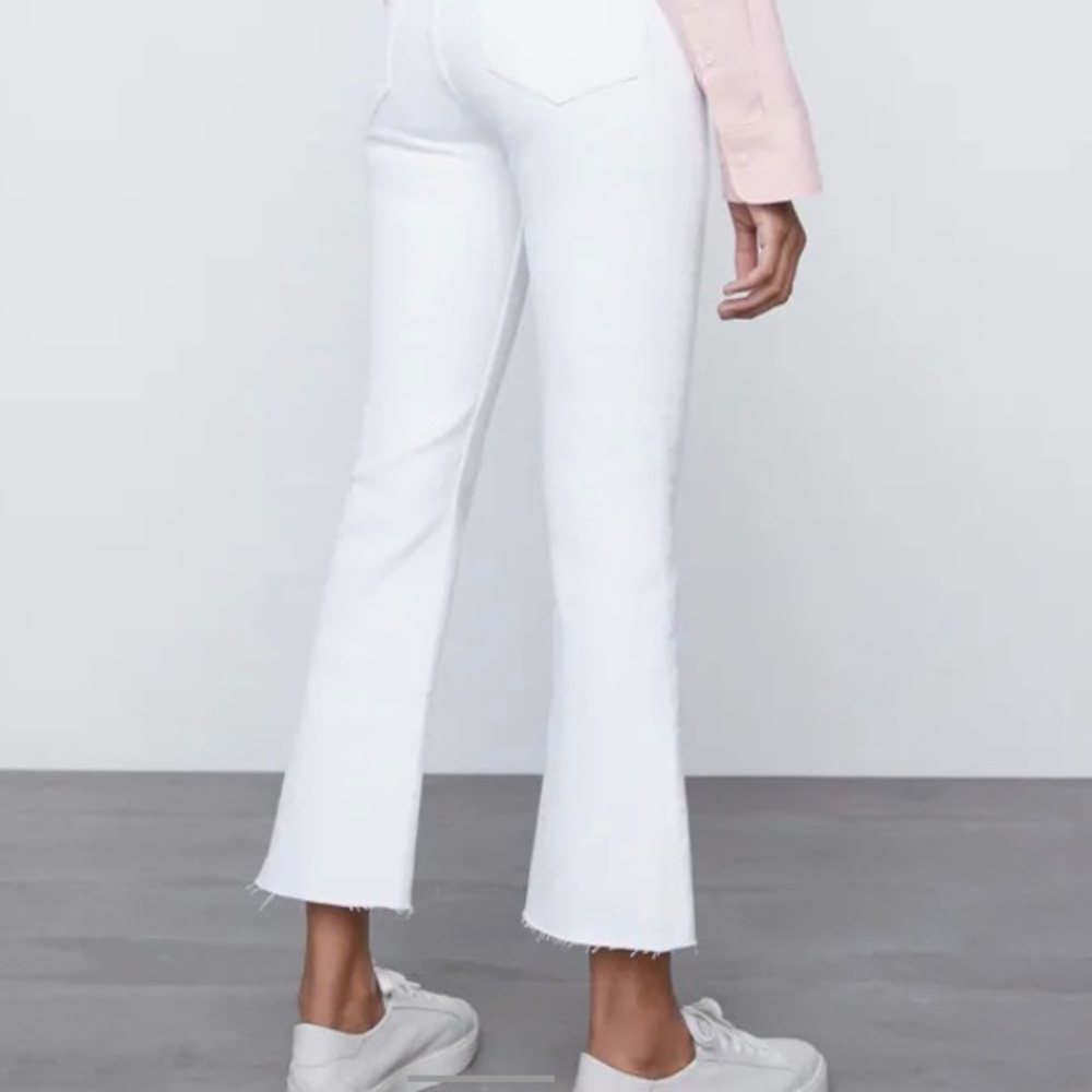 Zara mid rise flared cropped jeans